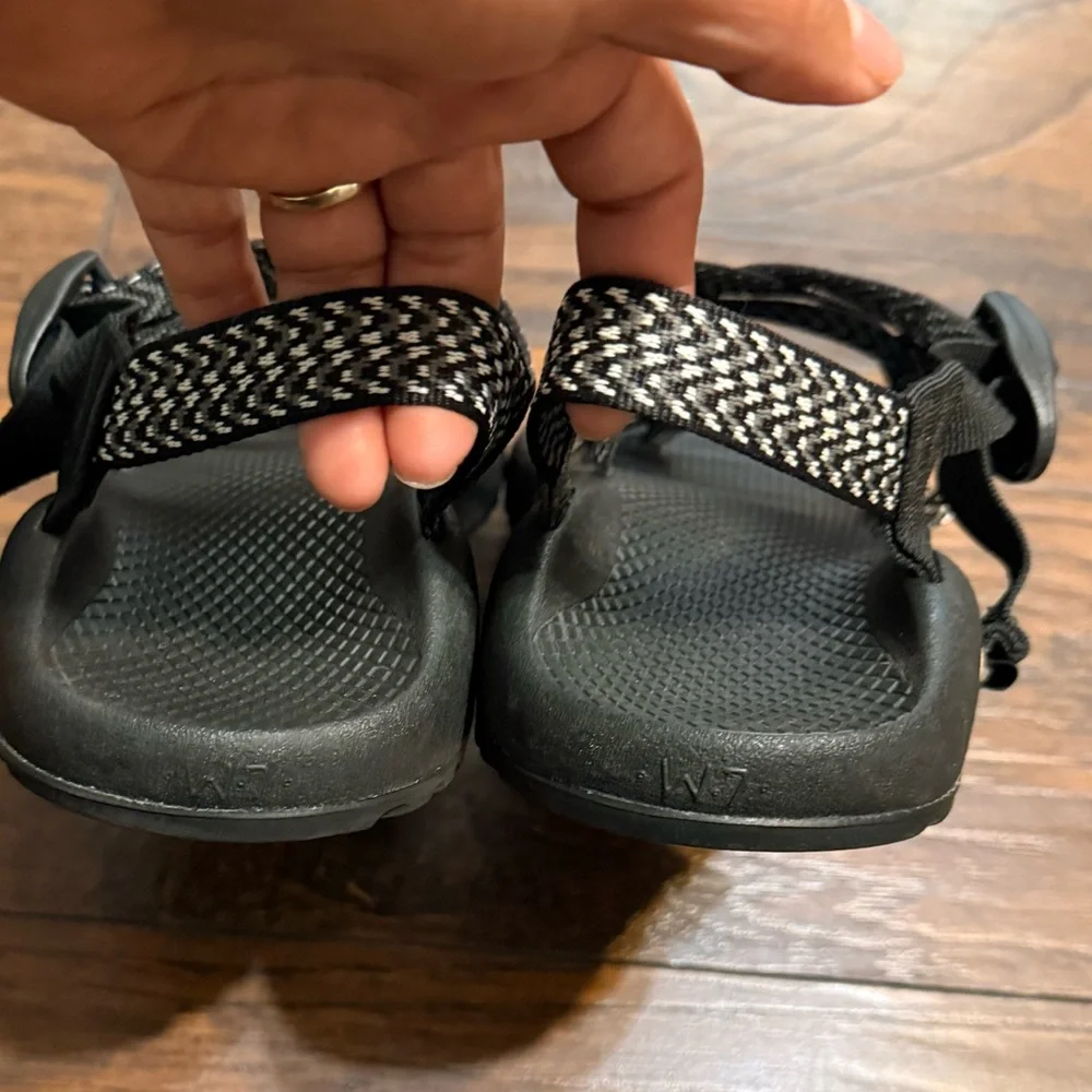 Chaco Black and Gray Strappy Sandals